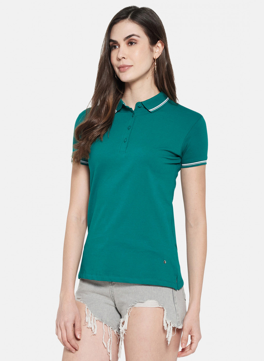 Womens Blue Plain T-Shirt