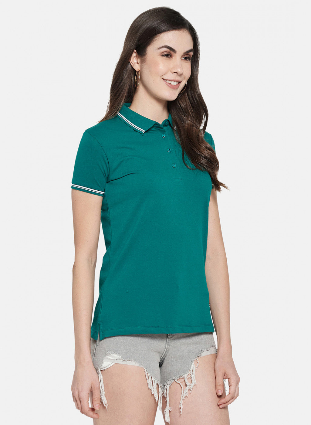 Womens Blue Plain T-Shirt