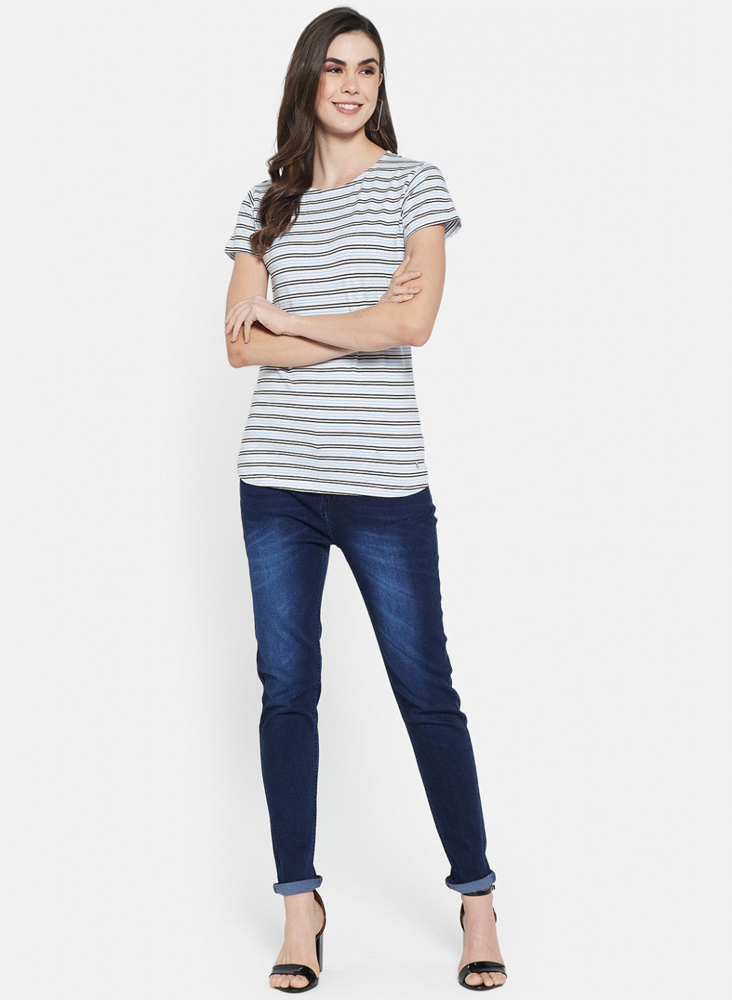 Womens Black Stripe Top