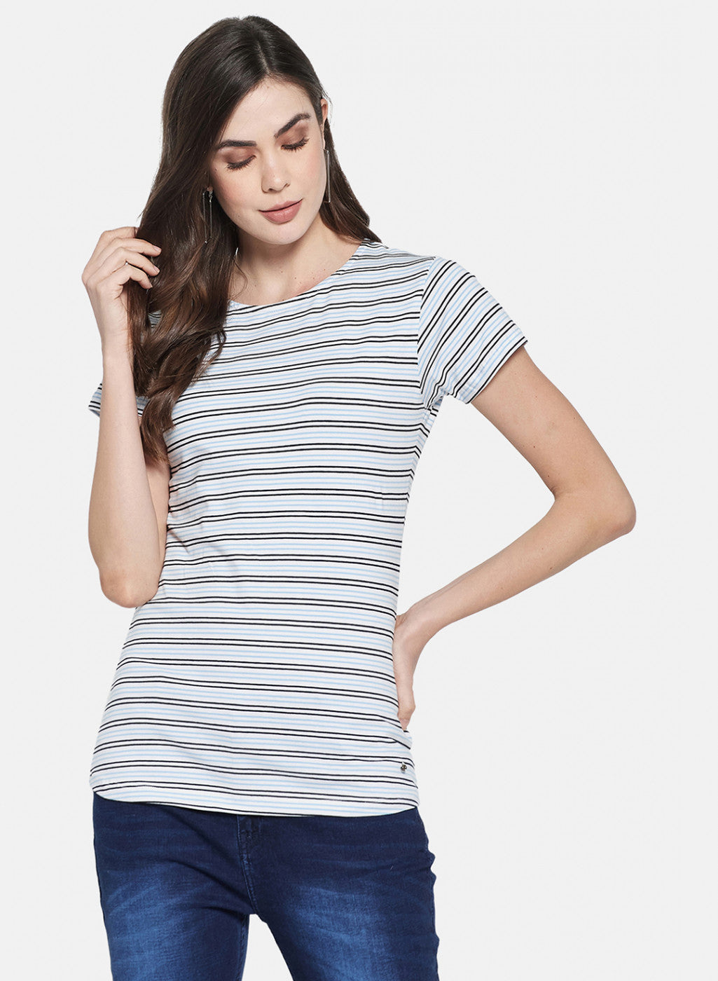 Womens Black Stripe Top