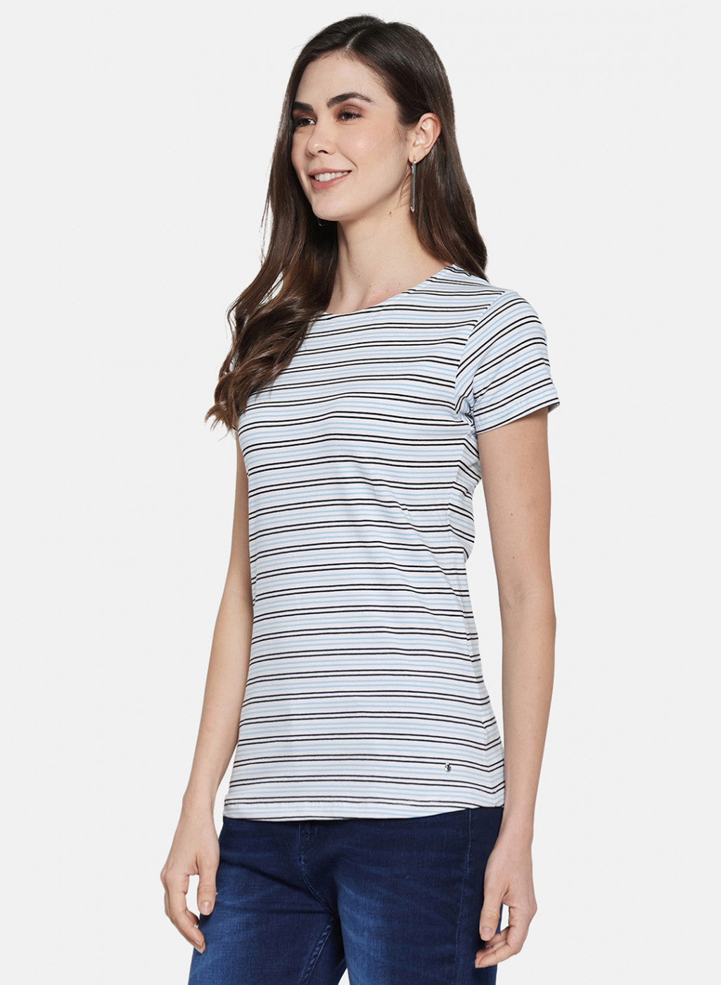 Womens Black Stripe Top