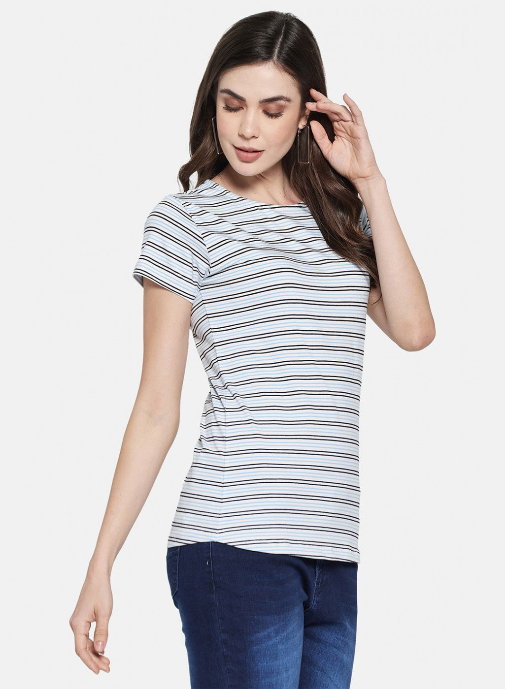 Womens Black Stripe Top