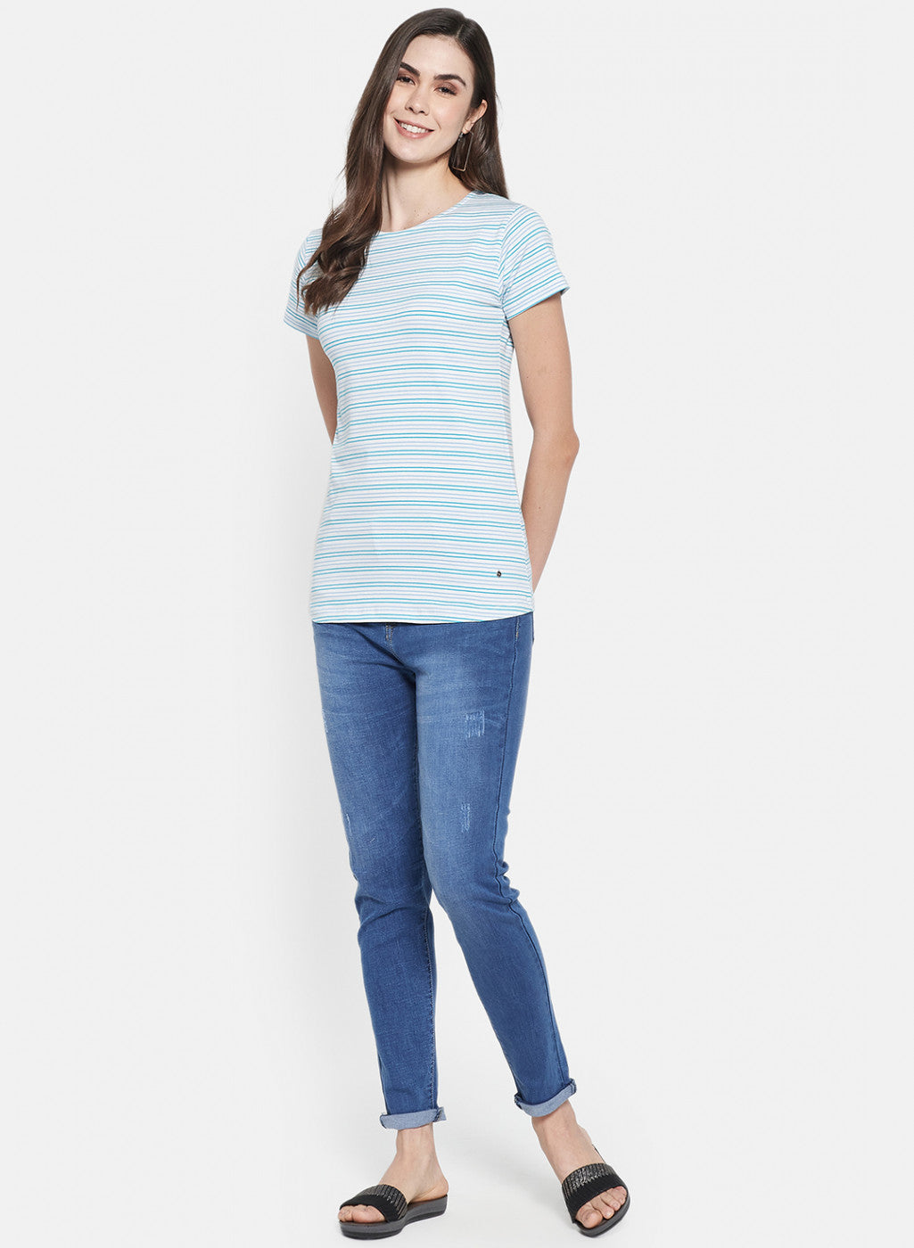 Womens Blue Stripe Top