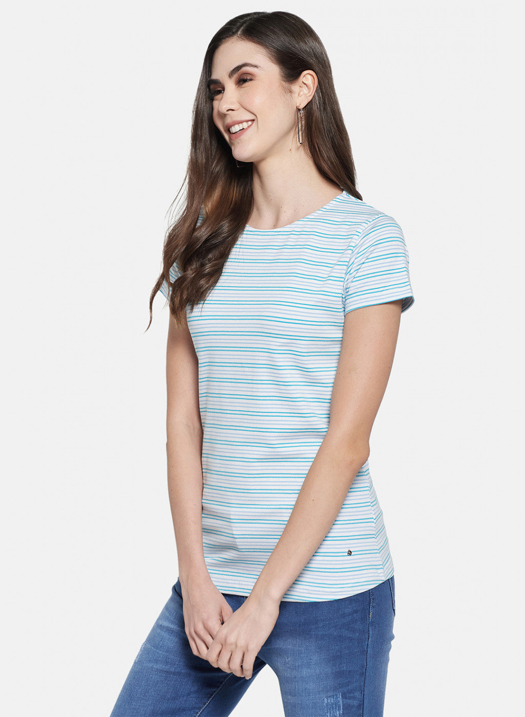 Womens Blue Stripe Top