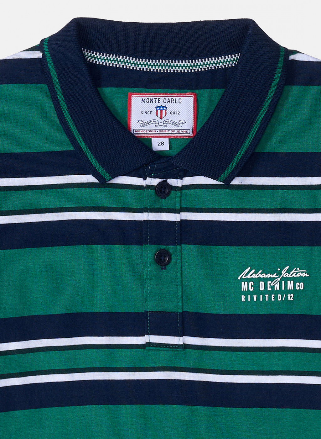 Boys Green & Navy Stripe T-Shirt