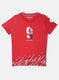 Boys Red Printed T-Shirt