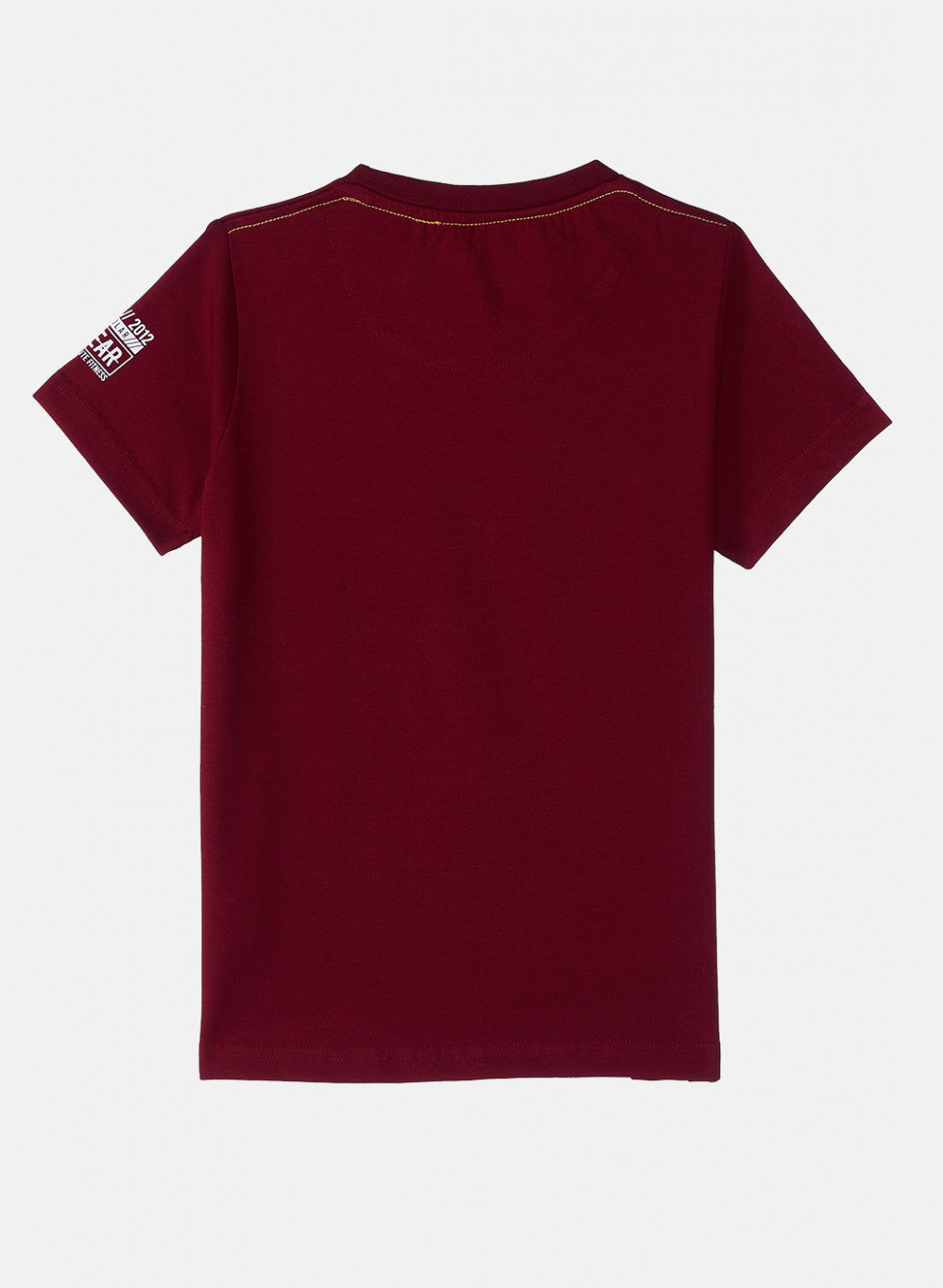 Boys Maroon Printed T-Shirt