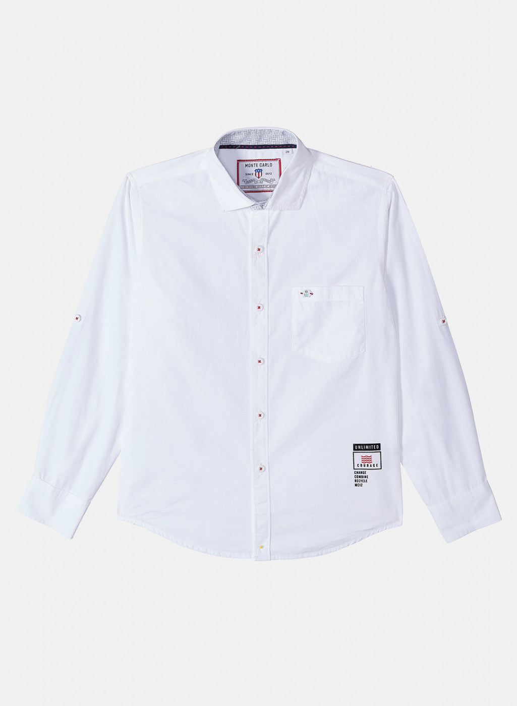 Boys White Solid Shirt