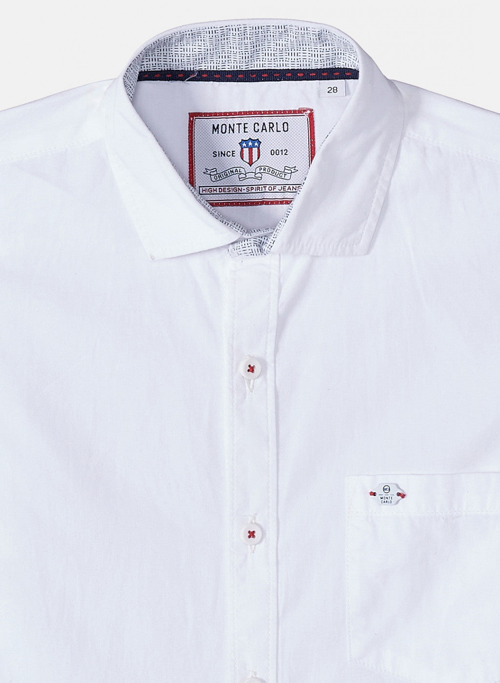 Boys White Solid Shirt