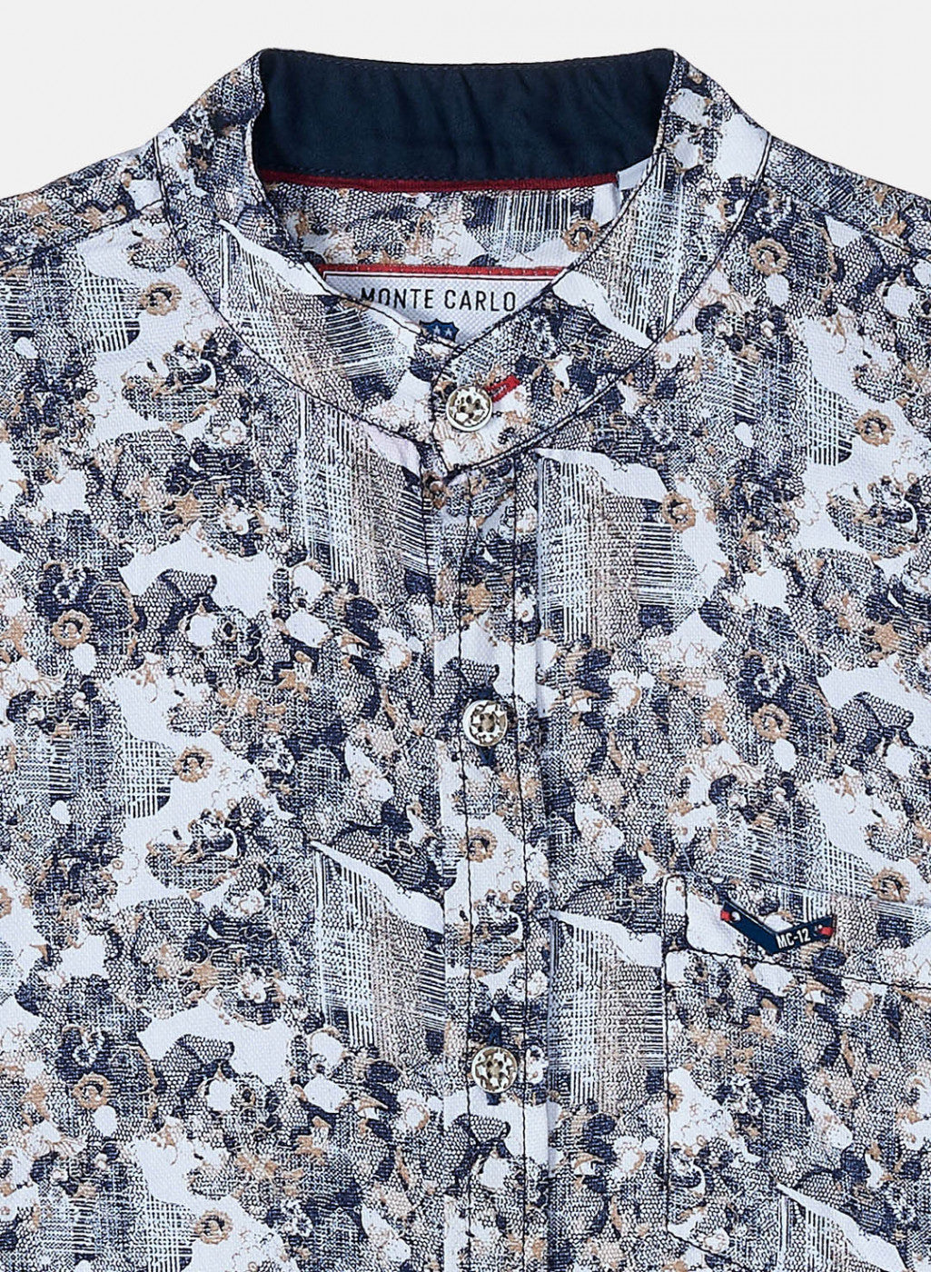 Boys Blue Printed Shirt