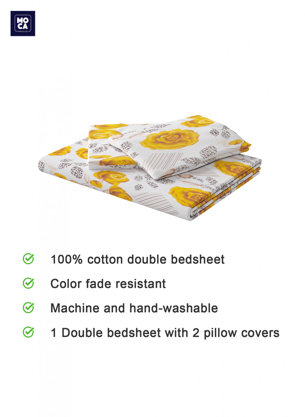 120 TC Cotton Double Bedsheet with 2 Pillow Covers