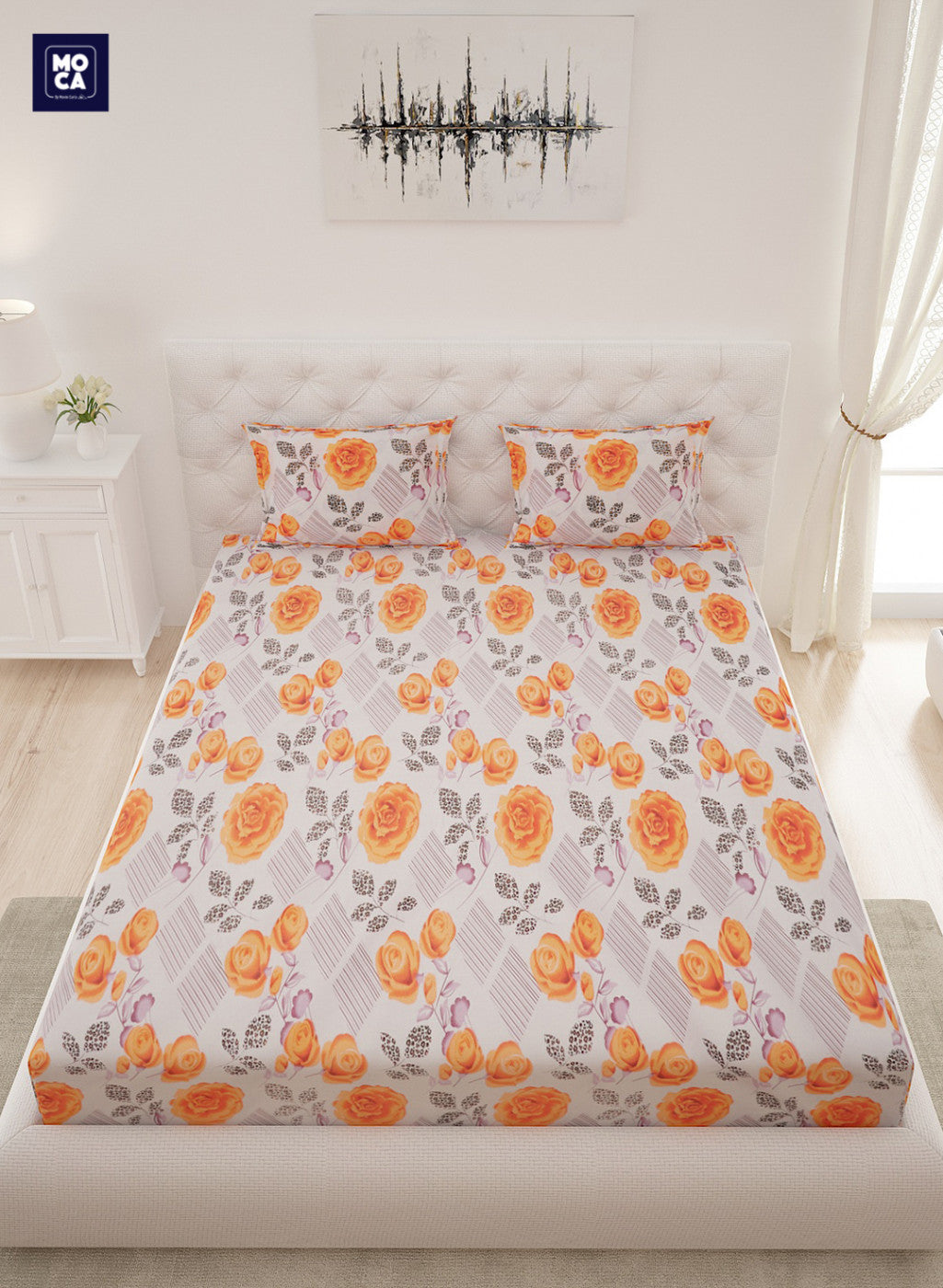 120 TC Cotton Double Bedsheet with 2 Pillow Covers