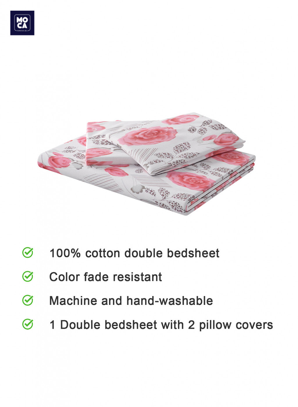 120 TC Cotton Double Bedsheet with 2 Pillow Covers