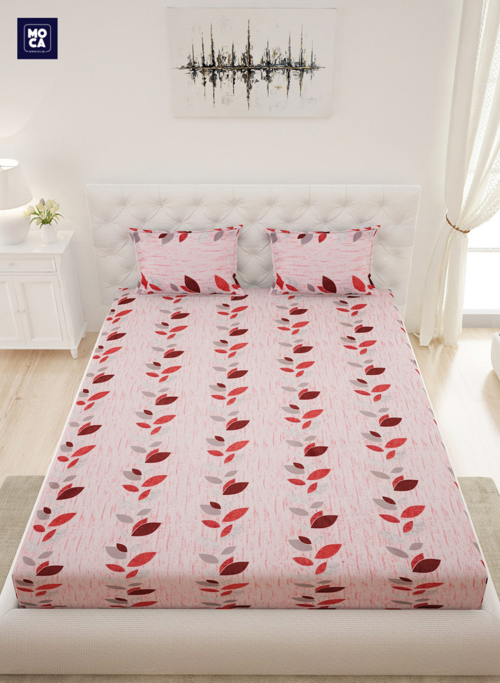 120 TC Cotton Double Bedsheet with 2 Pillow Covers