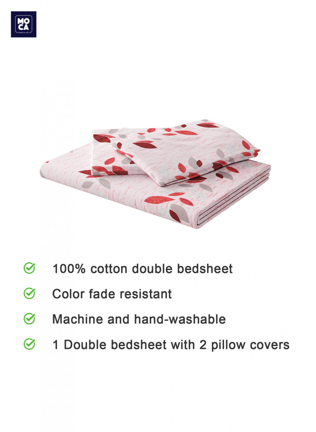 120 TC Cotton Double Bedsheet with 2 Pillow Covers