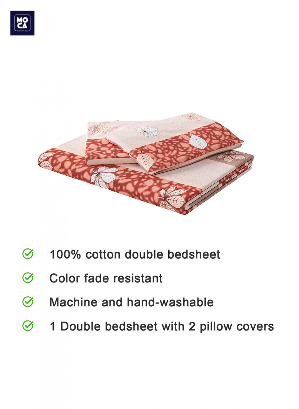 120 TC Cotton Double Bedsheet with 2 Pillow Covers