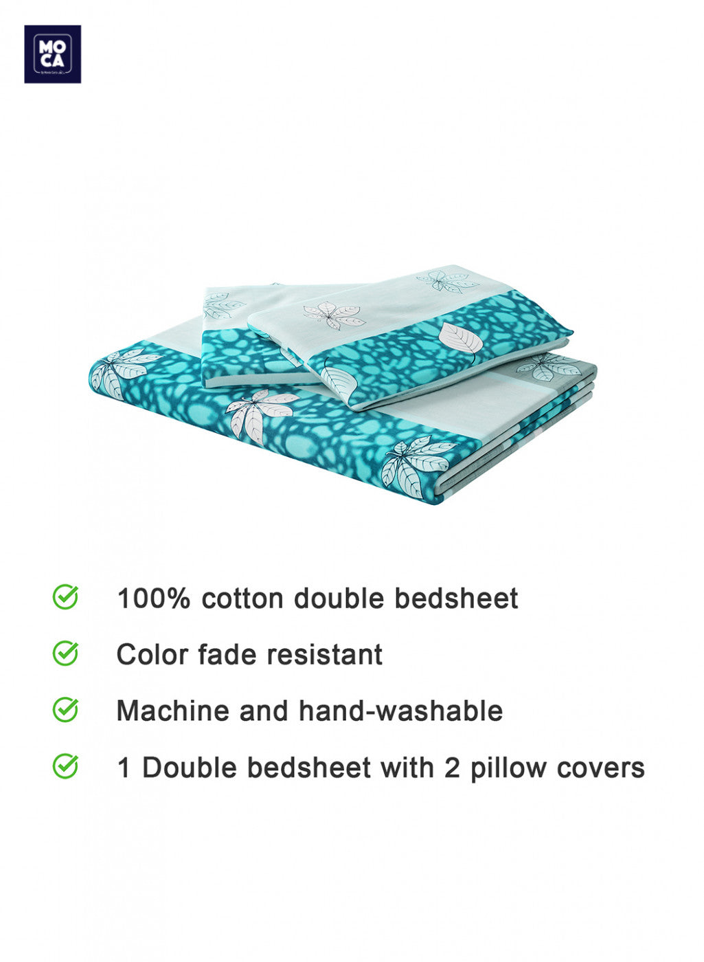 120 TC Cotton Double Bedsheet with 2 Pillow Covers