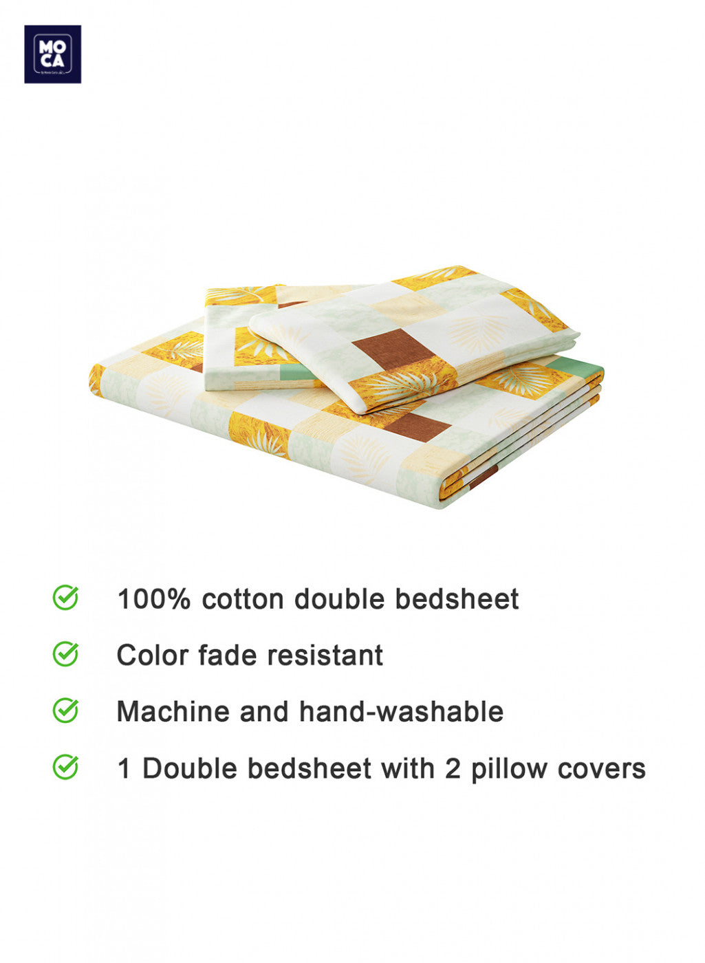 120 TC Cotton Double Bedsheet with 2 Pillow Covers