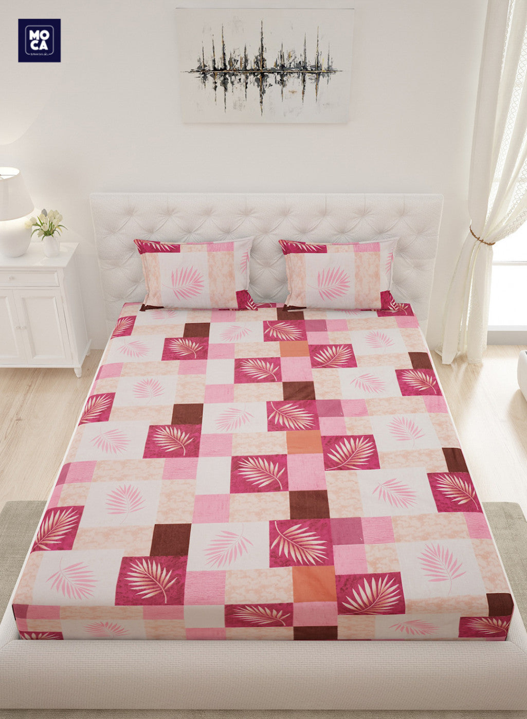 120 TC Cotton Double Bedsheet with 2 Pillow Covers