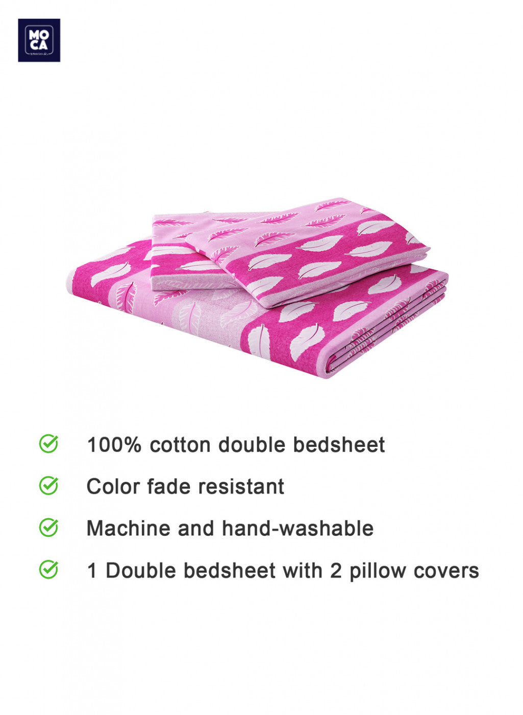 120 TC Cotton Double Bedsheet with 2 Pillow Covers