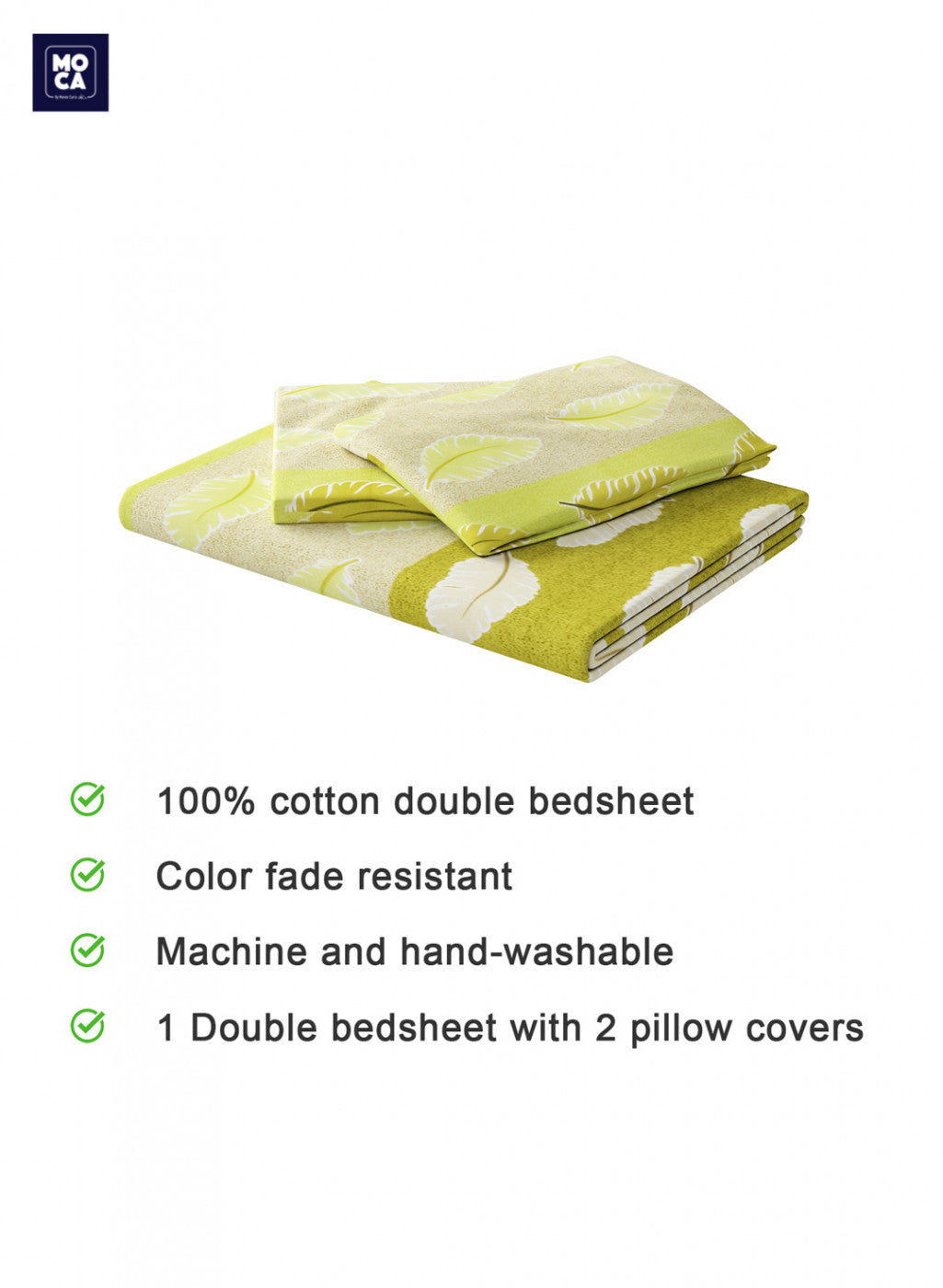 120 TC Cotton Double Bedsheet with 2 Pillow Covers