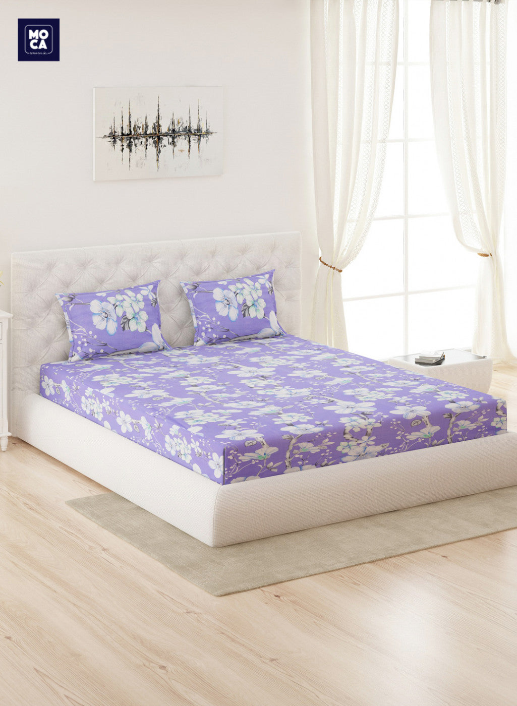 144 TC Cotton Double Bedsheet with 2 Pillow Covers