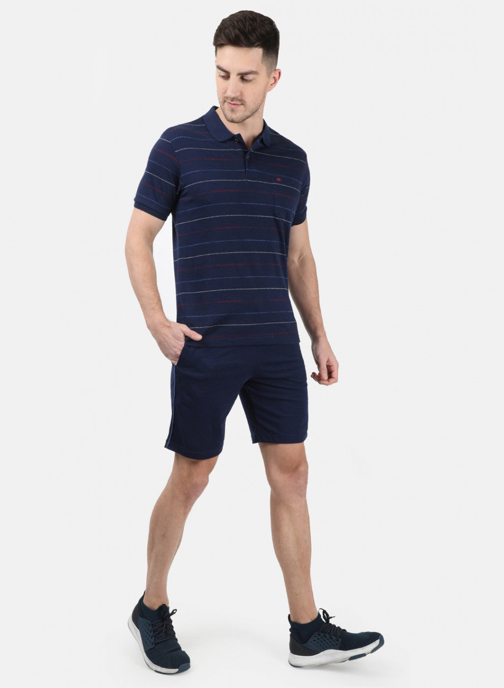 Men NAvy Blue Stripe Combo Set