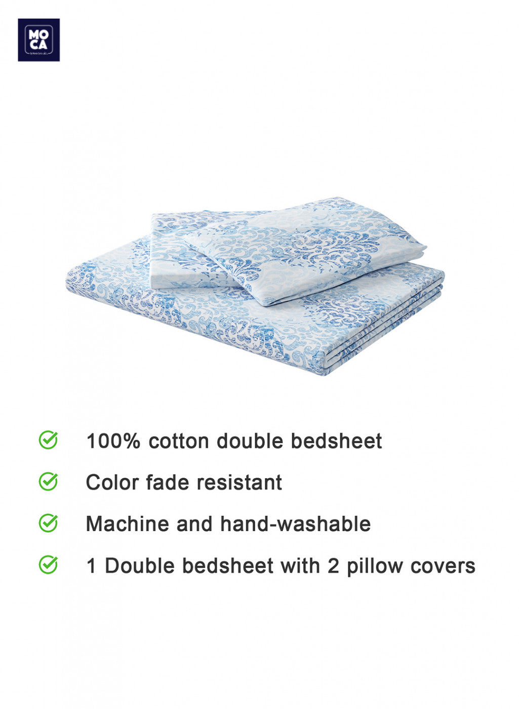 210 TC Cotton King Bedsheet with 2 Pillow Covers