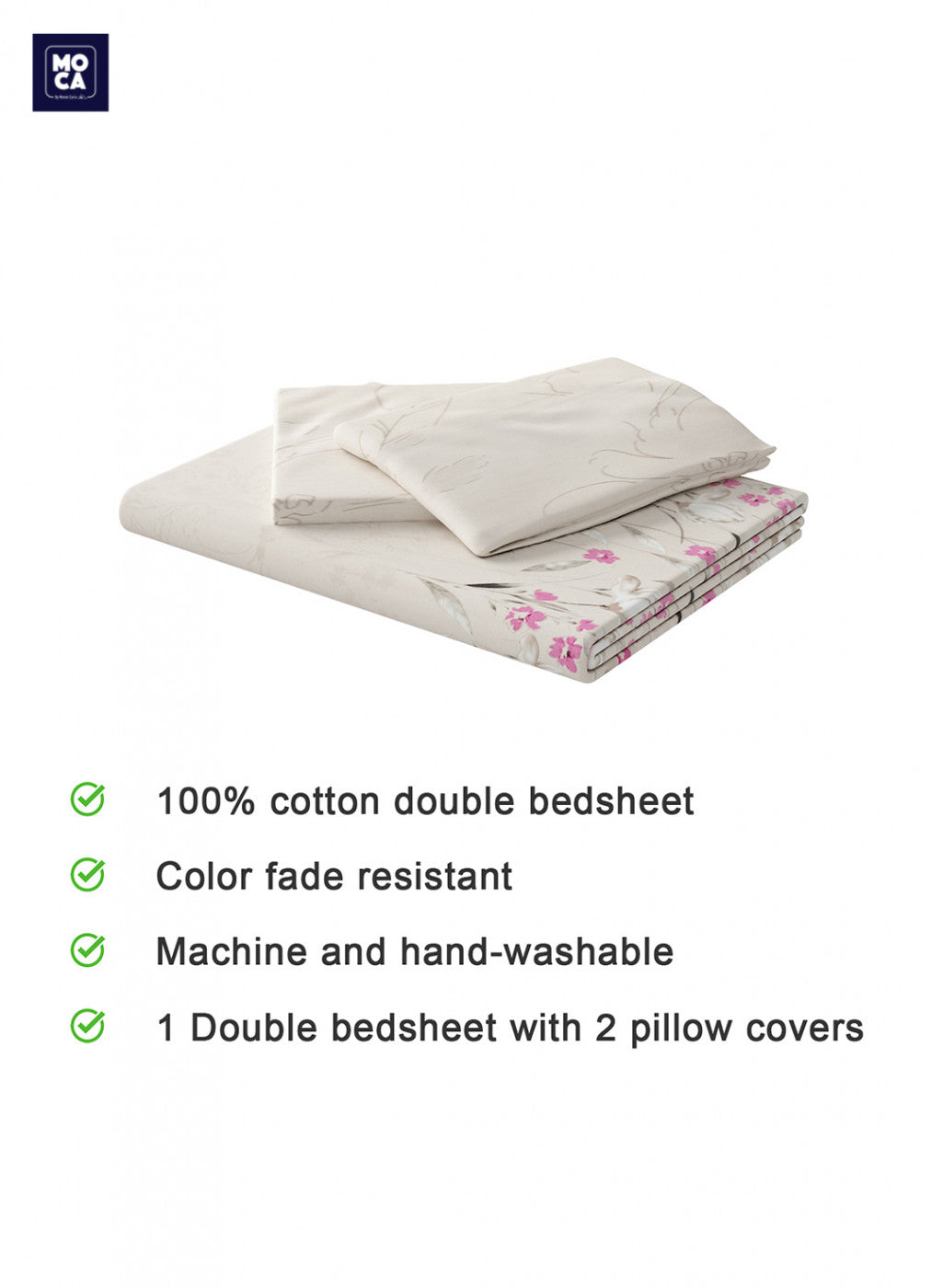 210 TC Cotton King Bedsheet with 2 Pillow Covers