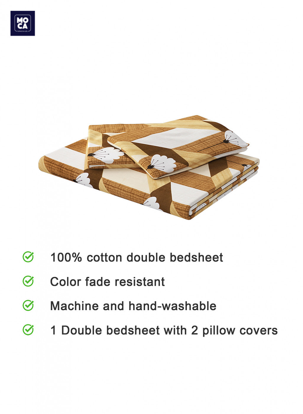 120 TC Cotton Double Bedsheet with 2 Pillow Covers