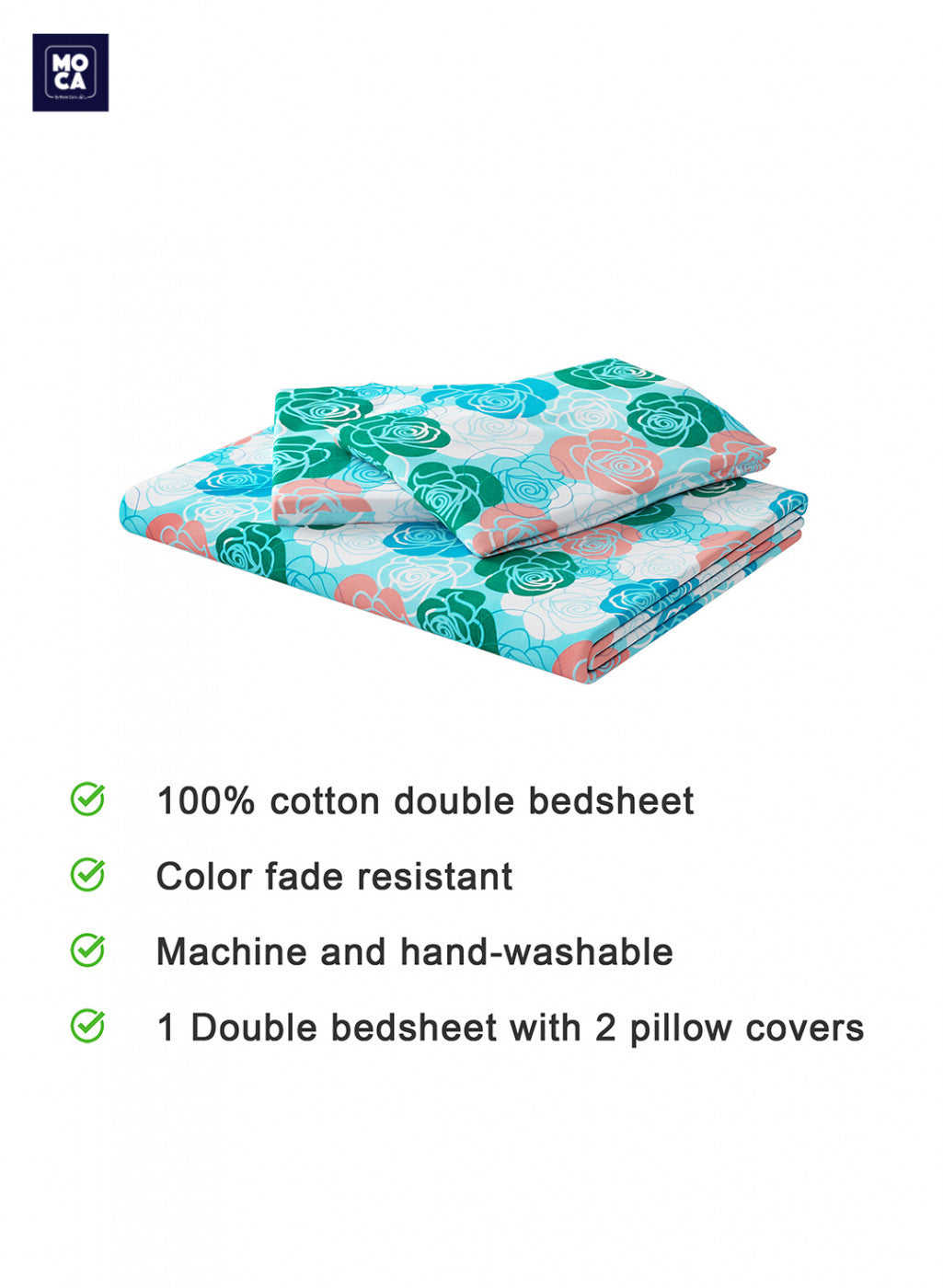 120 TC Cotton Double Bedsheet with 2 Pillow Covers