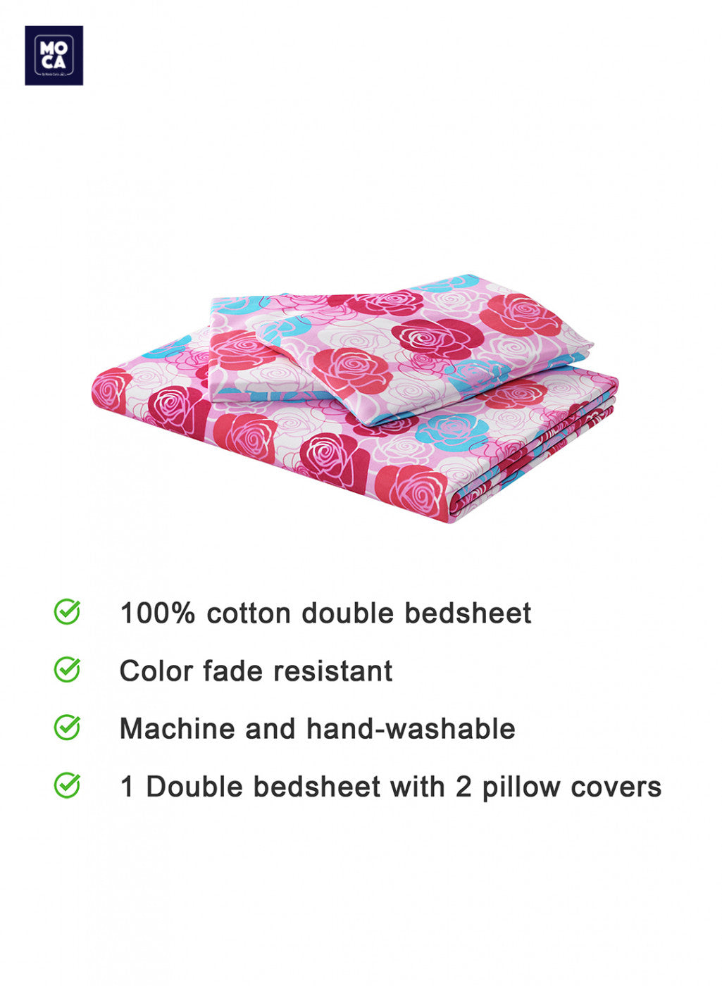 120 TC Cotton Double Bedsheet with 2 Pillow Covers