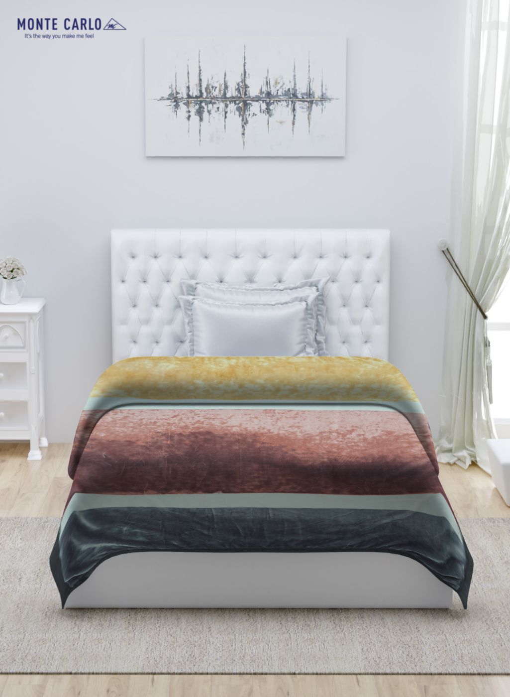 Printed Mink Single Blanket for Mild Winter - 2 Ply