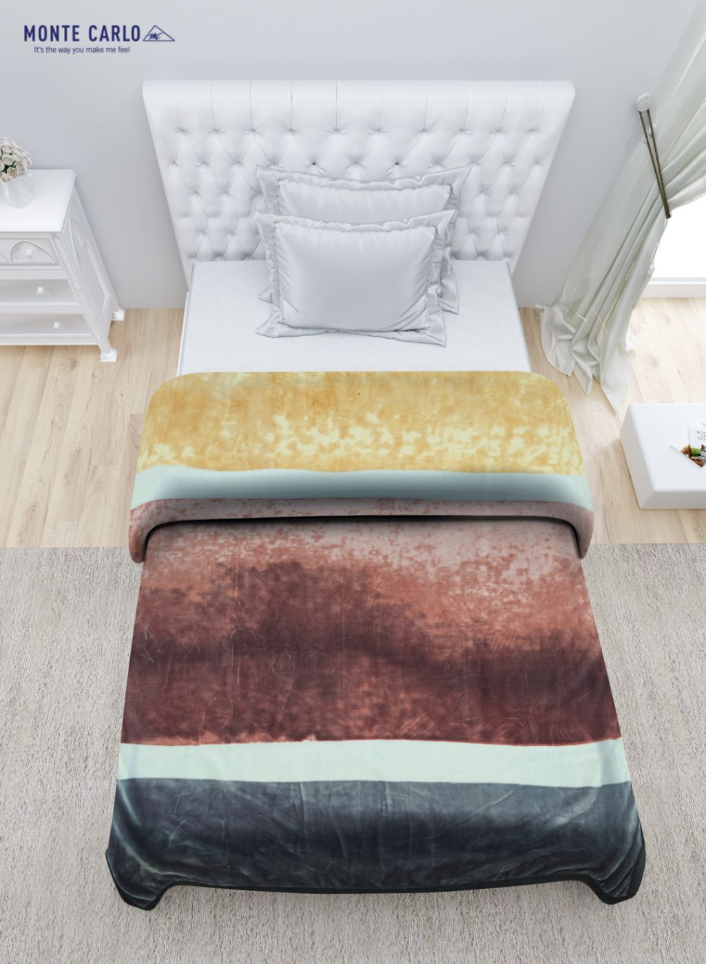 Printed Mink Single Blanket for Mild Winter - 2 Ply