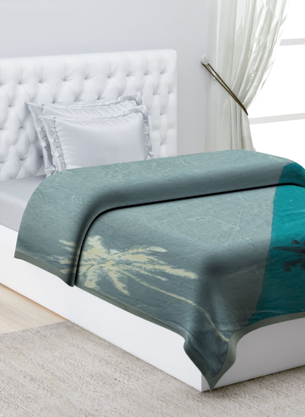 Printed Mink Single Blanket for Mild Winter - 2 Ply