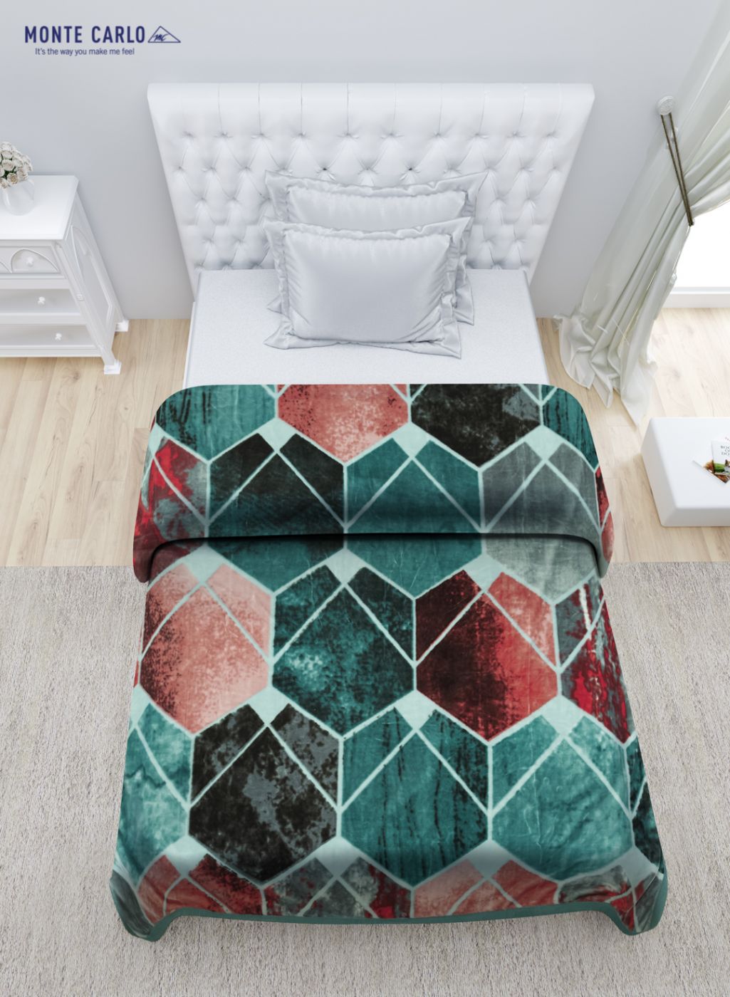 Printed Mink Single Blanket for Mild Winter - 2 Ply