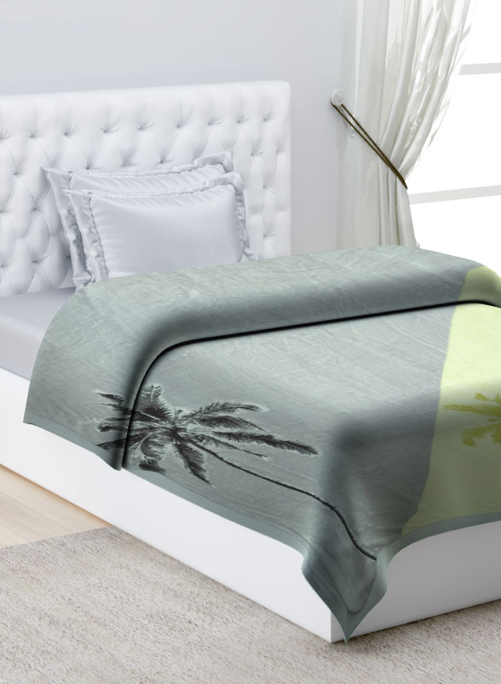 Printed Mink Single Blanket for Mild Winter - 2 Ply