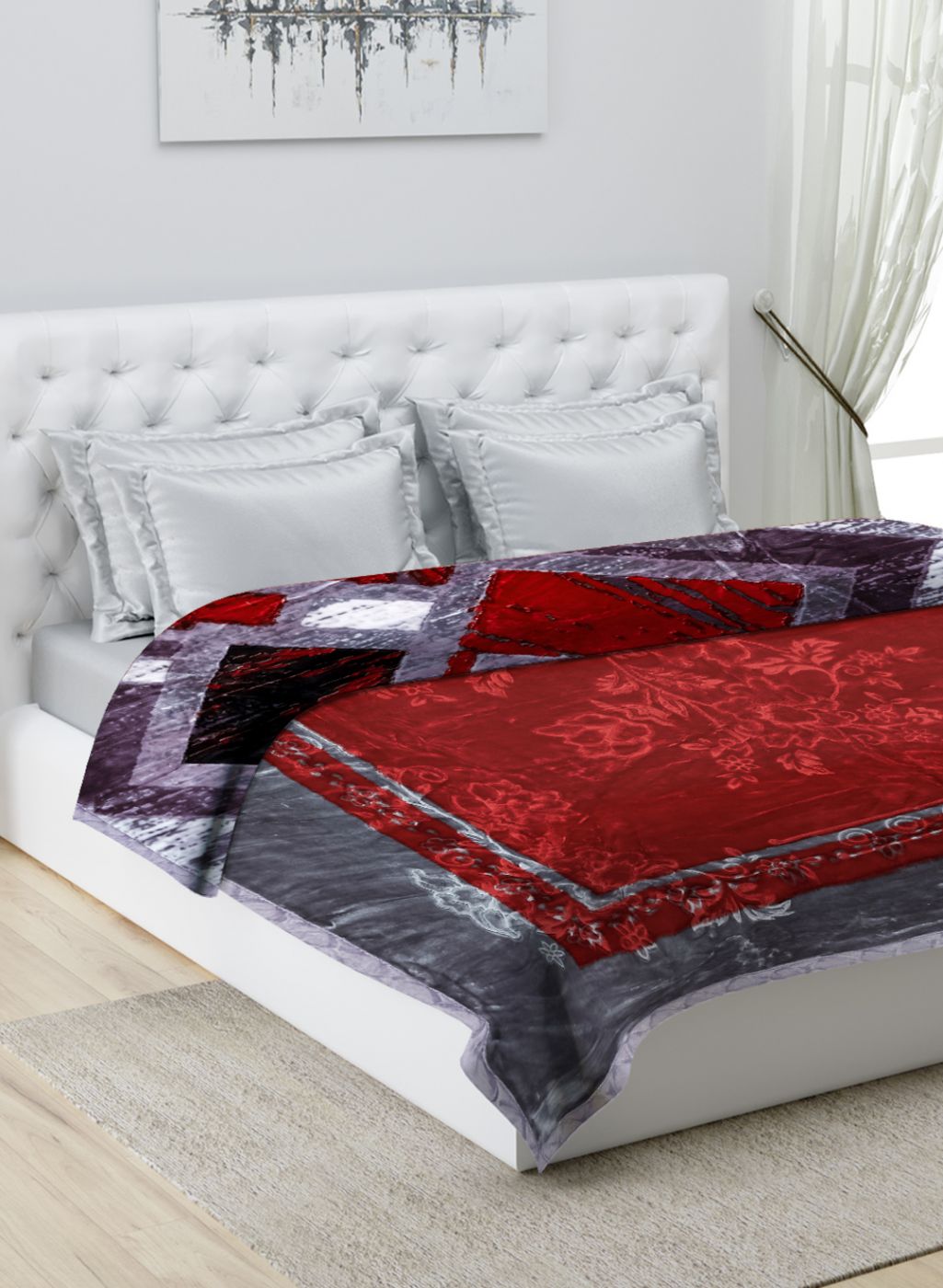 Printed Mink Double Blanket for Heavy Winter -2 Ply