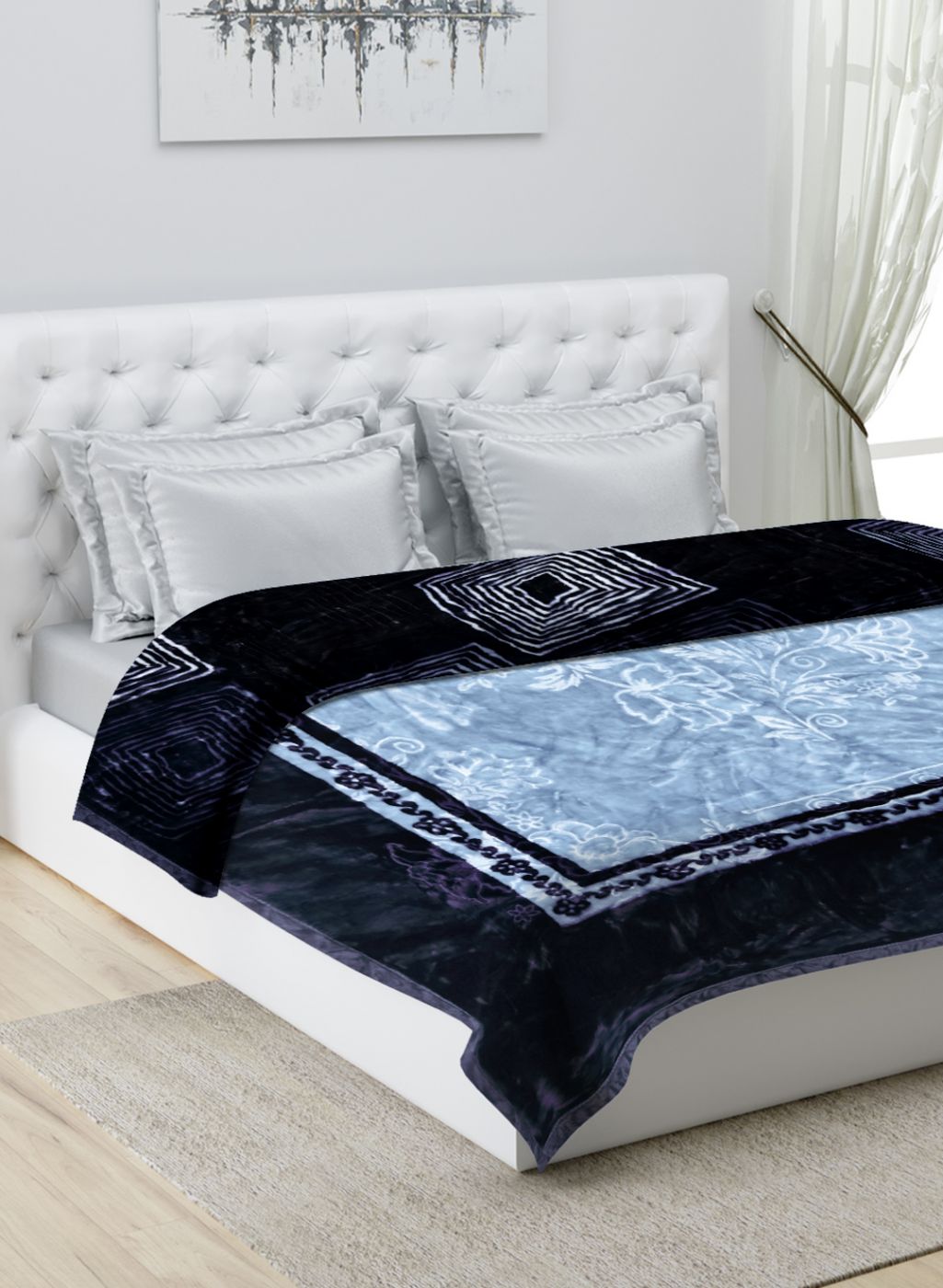 Printed Mink Double Blanket for Heavy Winter -2 Ply