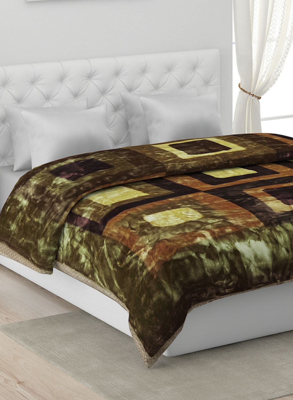 Printed Mink Double Blanket for Heavy Winter -2 Ply