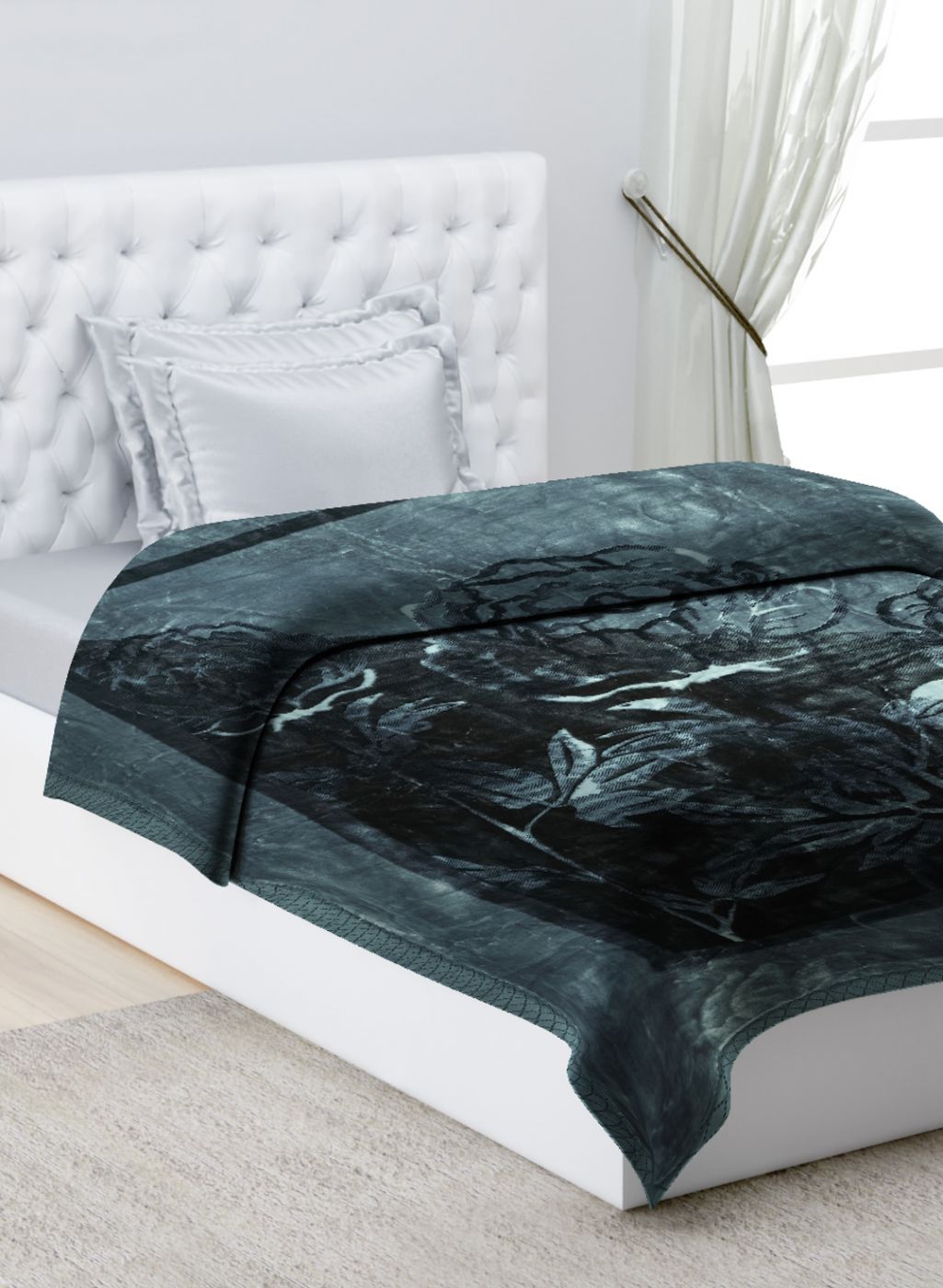 Printed Mink Single Blanket for Mild Winter - 2 Ply