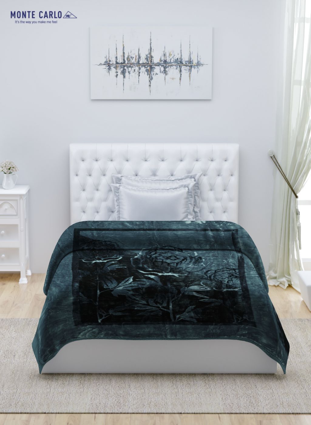 Printed Mink Single Blanket for Mild Winter - 2 Ply