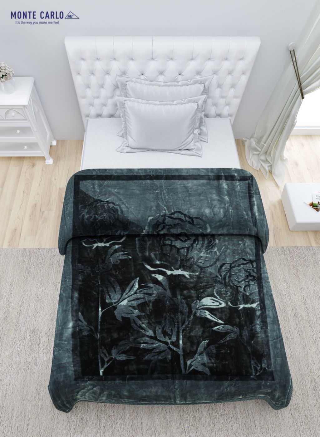 Printed Mink Single Blanket for Mild Winter - 2 Ply