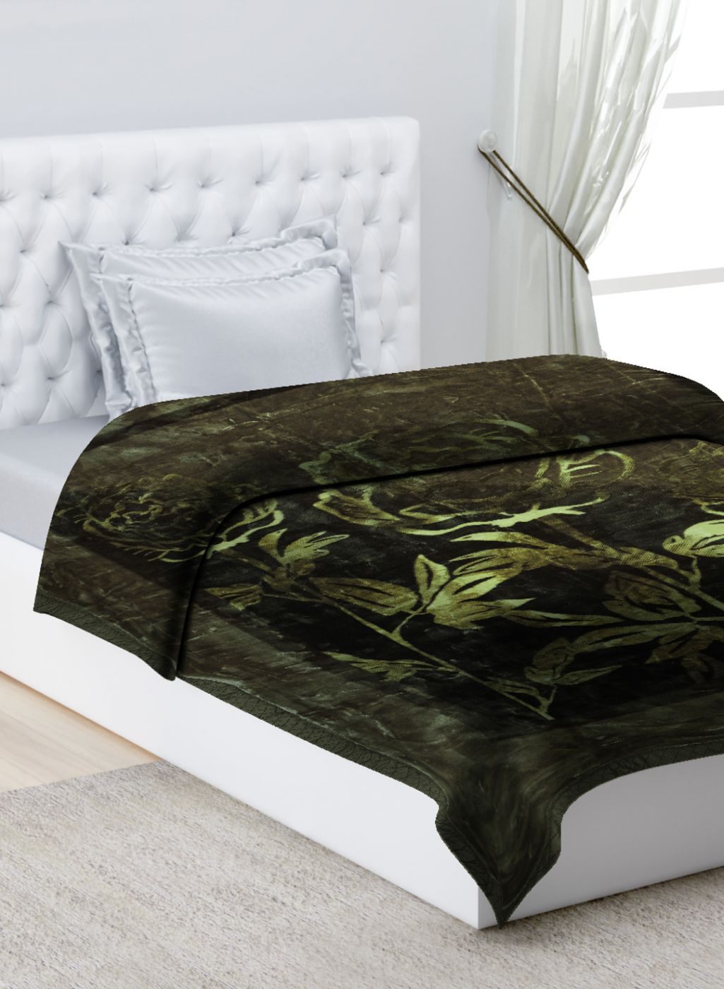 Printed Mink Single Blanket for Mild Winter - 2 Ply