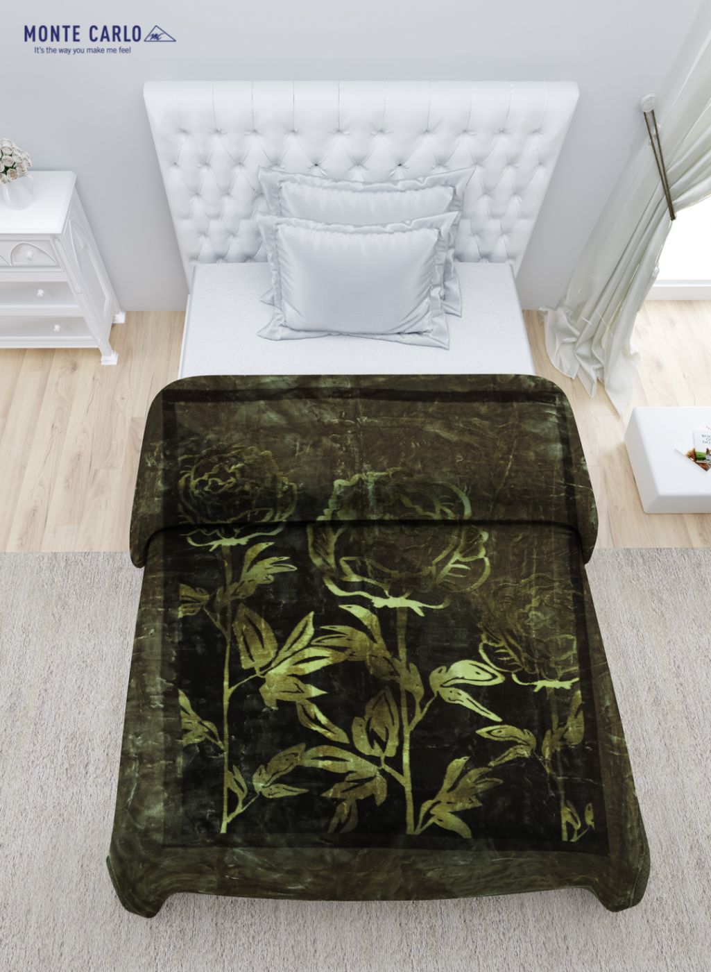 Printed Mink Single Blanket for Mild Winter - 2 Ply