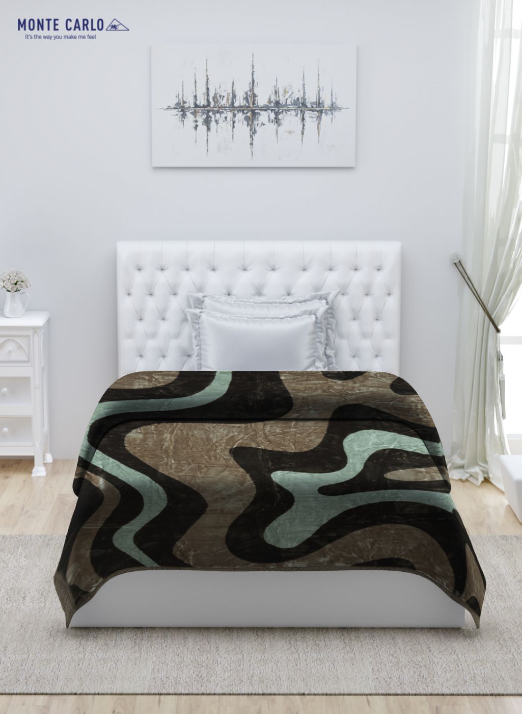 Printed Mink Single Blanket for Mild Winter - 2 Ply