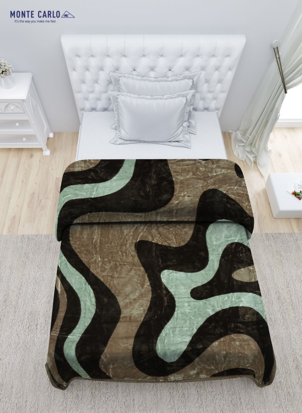 Printed Mink Single Blanket for Mild Winter - 2 Ply