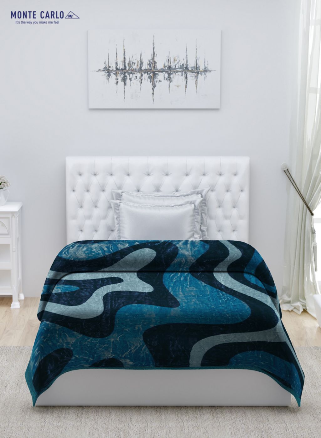 Printed Mink Single Blanket for Mild Winter - 2 Ply