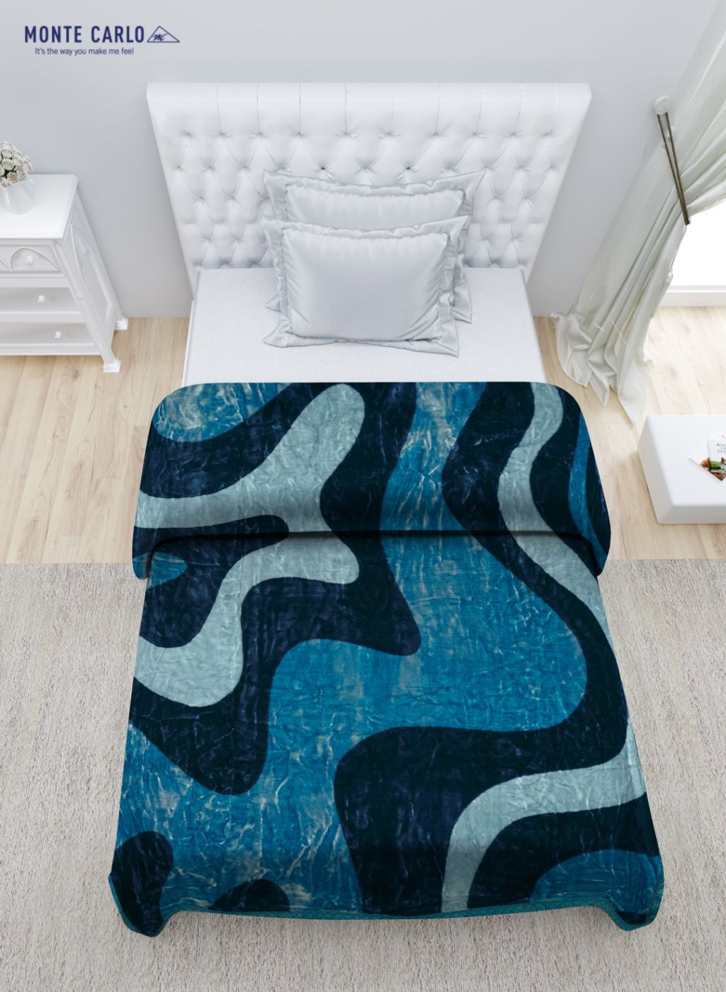 Printed Mink Single Blanket for Mild Winter - 2 Ply