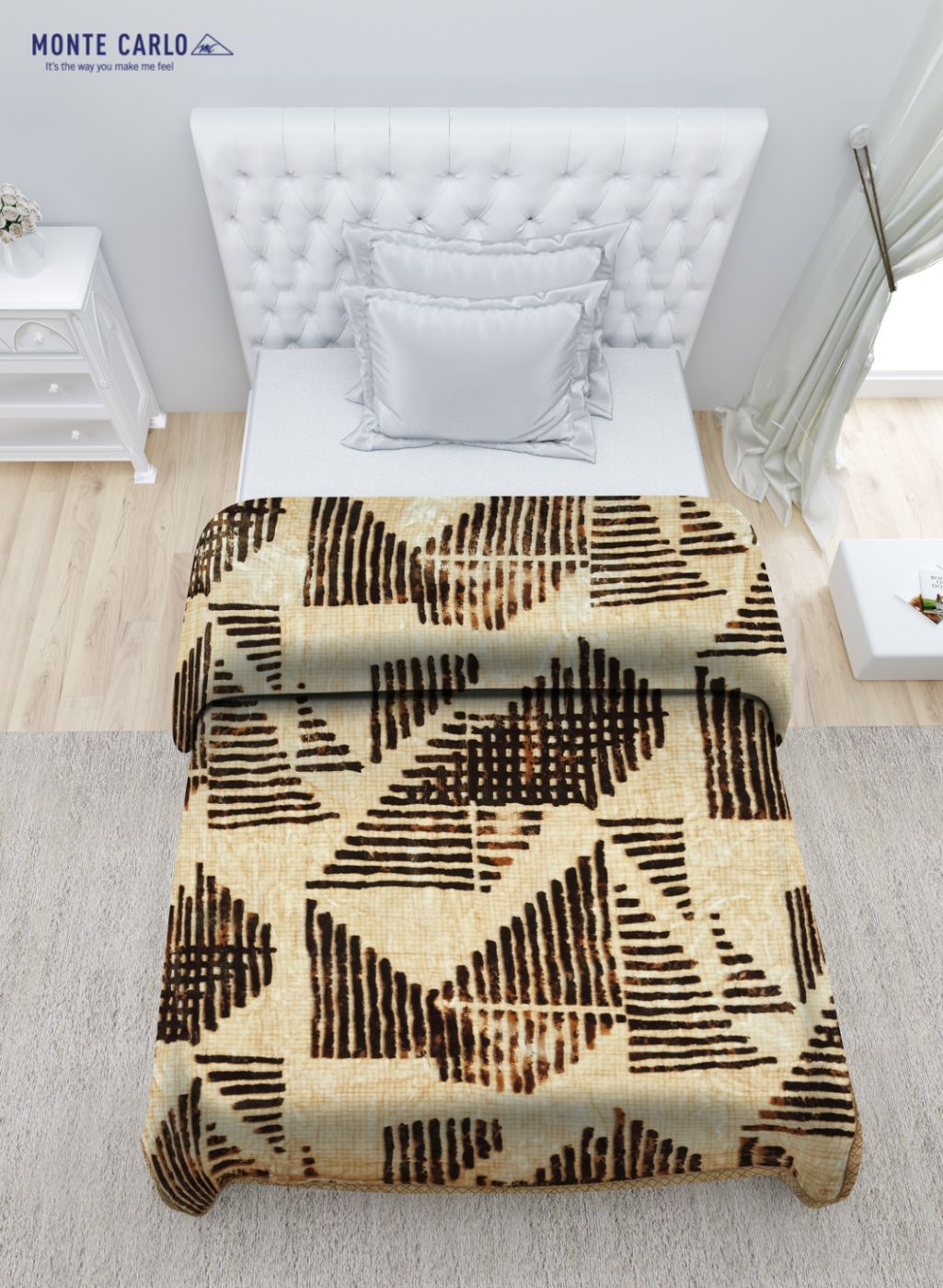 Printed Mink Single Blanket for Mild Winter - 2 Ply